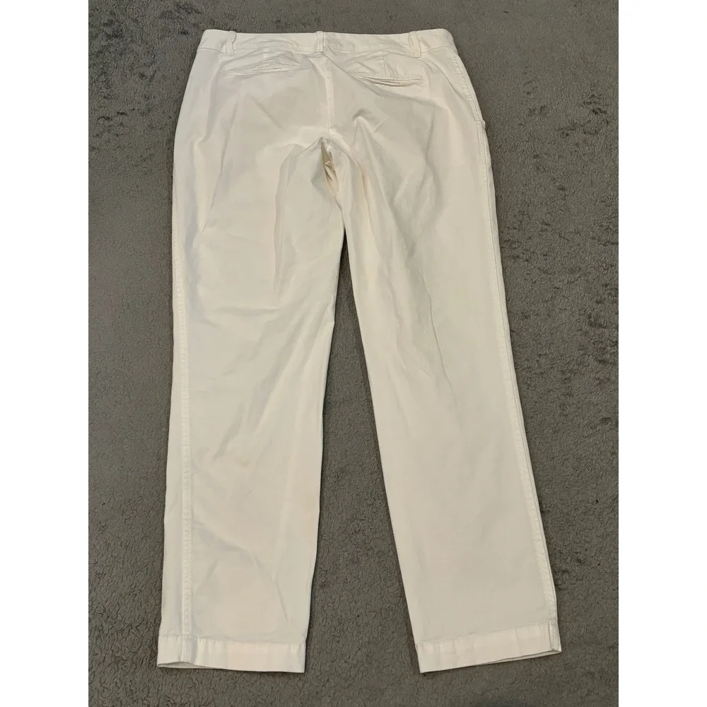 Banana Republic City Chino Pants Womens 4 Off White Cream Straight Leg Stretch